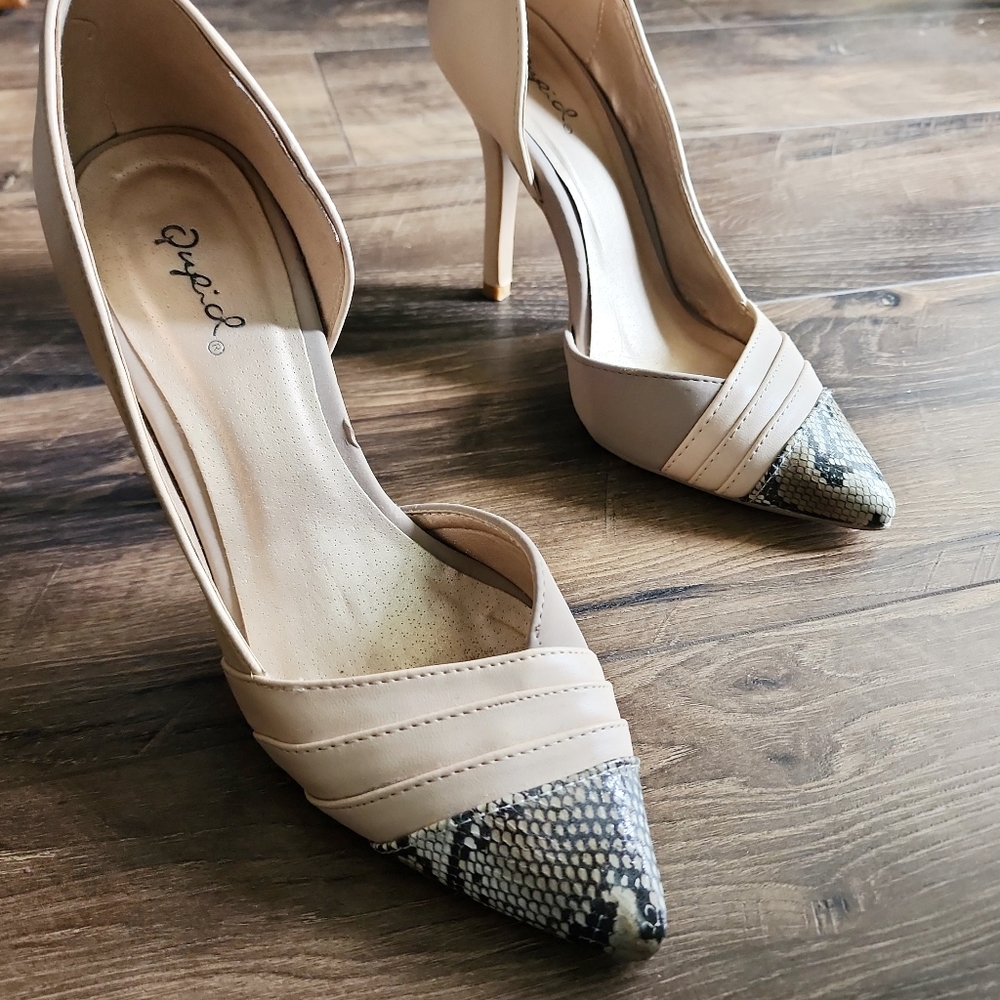 🆕️• Qupid Snake Nude Heels •